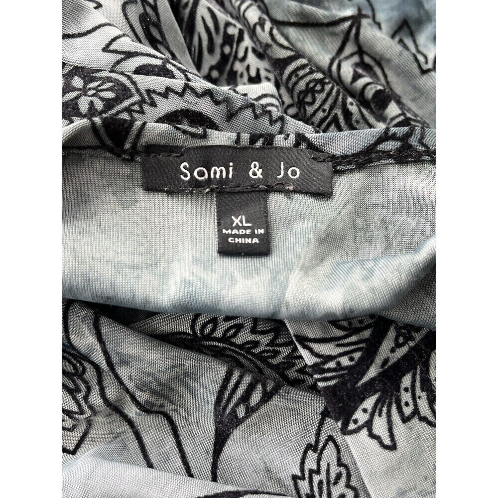 Burnout Velvet Blouse Gray/Black Sz XL Paisley Whimsygoth Fairy Grunge Witchy - Picture 10 of 12